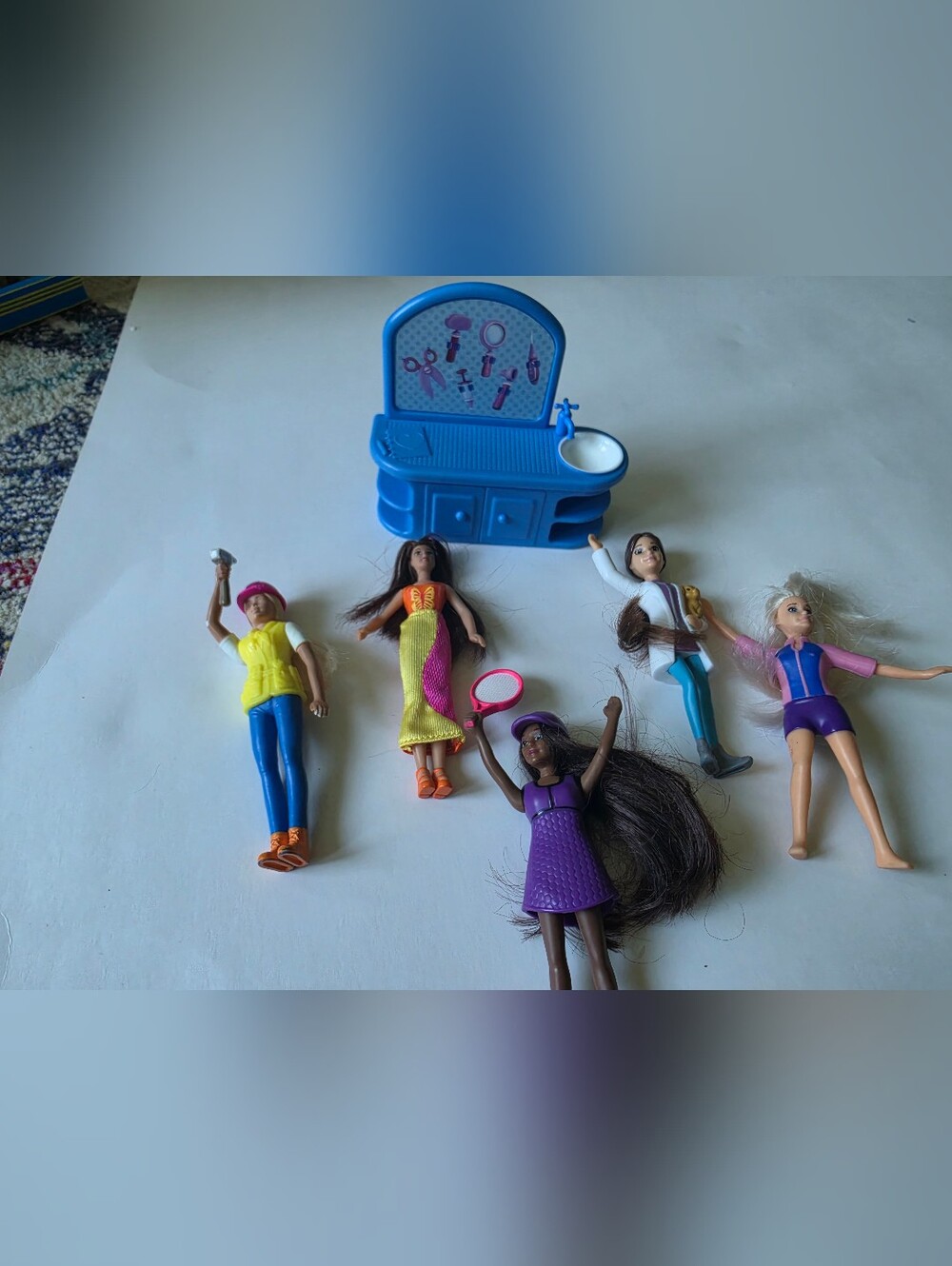 five McDonald's Barbie Happy Meal toys from 2019,